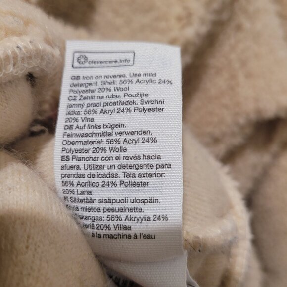 & OTHER STORIES Faux Shearling Teddy Jacket Sz 8 Beige Neutral Tan - Picture 8 of 8